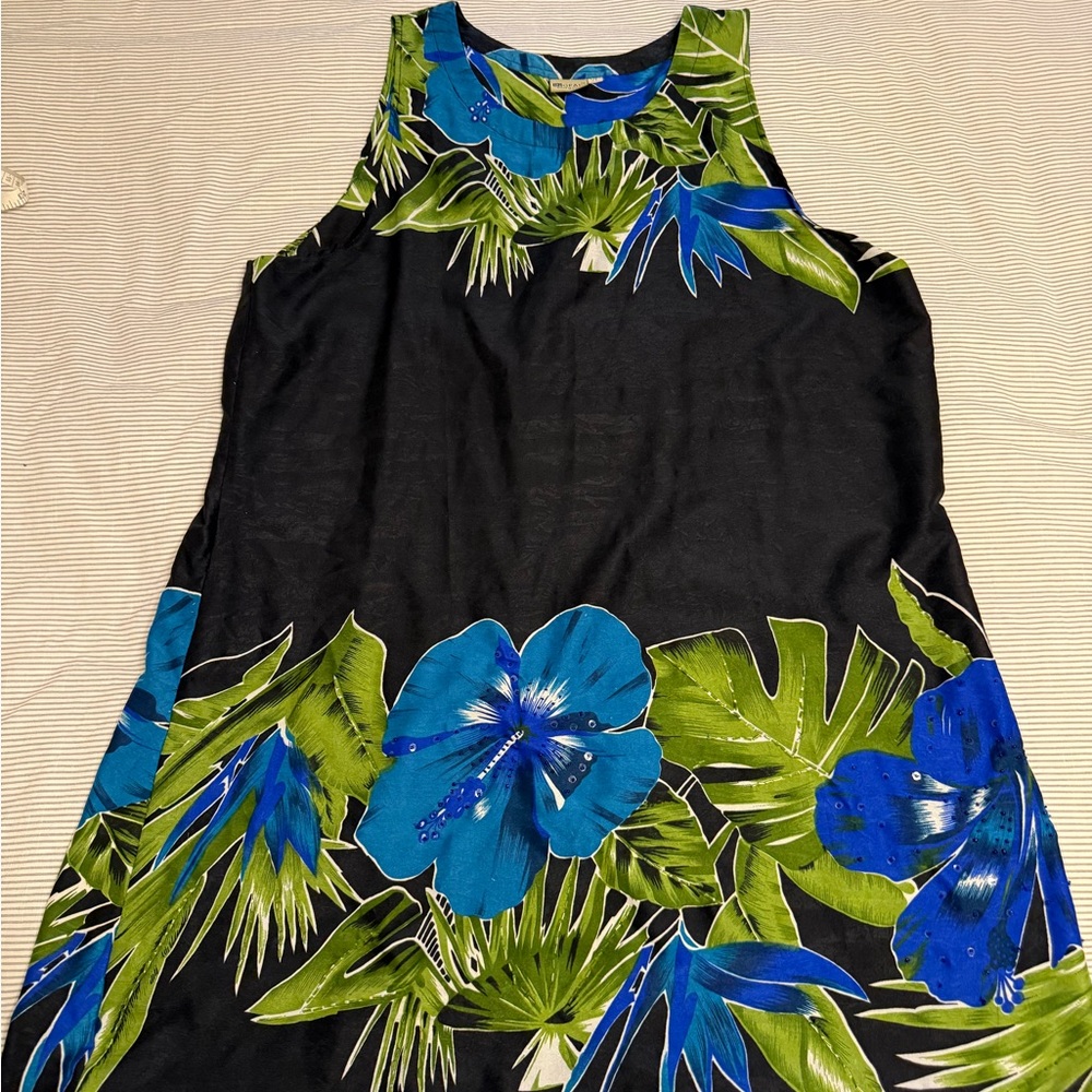 Ingear Blue and Green Floral Dress